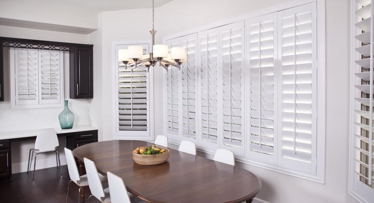 plantation shutters in New Brunswick dining room